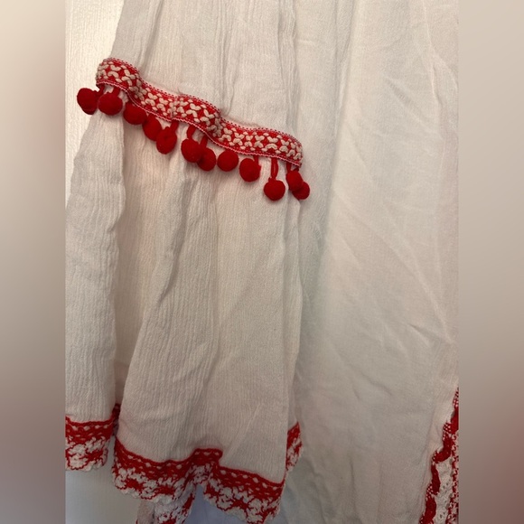 Solitaire Swim Coverup Medium White Red Crochet Top Dress - Picture 4 of 8